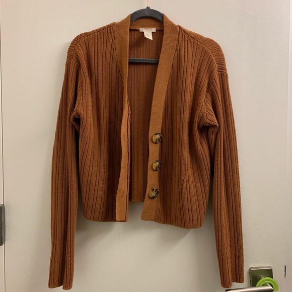 H&M Rust Ribbed Knit Cardigan - Picture 4 of 5